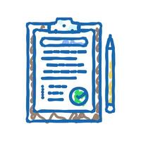 check document file icon doodle illustration vector