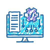 software system icon doodle illustration vector