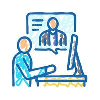 personalized learning online learning platform icon doodle illustration vector