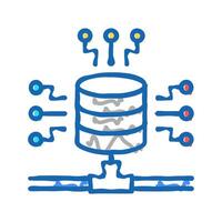 electronic connection digital processing icon doodle illustration vector