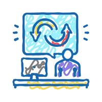 behavior user icon doodle illustration vector