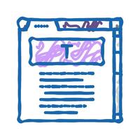 user interface text technical writer icon doodle illustration vector