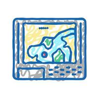 gps navigation device icon doodle illustration vector