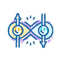 entanglement quantum technology icon doodle illustration vector