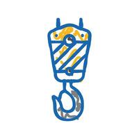 crane hook construction vehicle icon doodle illustration vector
