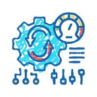 working process optimize icon doodle illustration vector