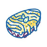 eggplant with cheese icon doodle illustration vector