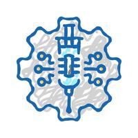 tech junkie tech enthusiast icon doodle illustration vector