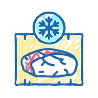 frozing meat icon doodle illustration vector