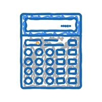 calculator digital device for counting icon doodle illustration vector