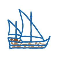 caravel ancient ship icon doodle illustration vector