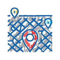 map pointer place icon doodle illustration vector