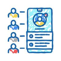 networking application icon doodle illustration vector