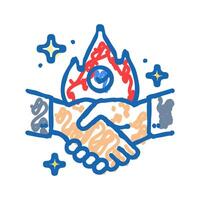 dedication flame succes challenge icon doodle illustration vector