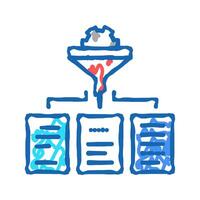 filtration neural network icon doodle illustration vector