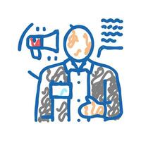 communicator scientist worker icon doodle illustration vector