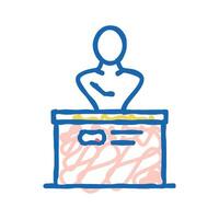 statue exhibit color icon color illustration vector