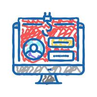 password security system icon doodle illustration vector