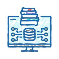 knowledge base online learning platform icon doodle illustration vector