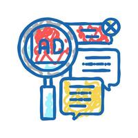 advertisement in comments icon doodle illustration vector