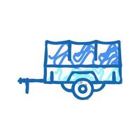 transportation trailer icon doodle illustration vector