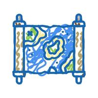 map with direction to treasure icon doodle illustration vector