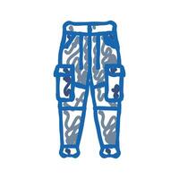 cargo pants streetwear cloth fashion icon doodle illustration vector
