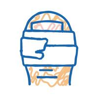 patch on toe icon doodle illustration vector