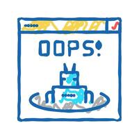 oops web error icon doodle illustration vector
