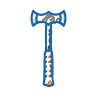 double bit axe weapon icon doodle illustration vector