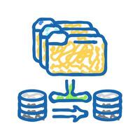 data migration analyst icon doodle illustration vector