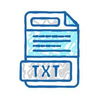 txt file format document icon doodle illustration vector