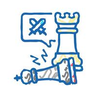 checkmate game process icon doodle illustration vector