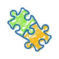 puzzle solution icon doodle illustration vector