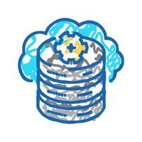 cloud database icon doodle illustration vector