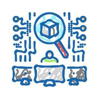 future focused tech enthusiast icon doodle illustration vector