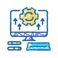 computer optimize icon doodle illustration vector