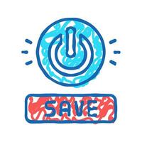 power on off button energy saving icon doodle illustration vector