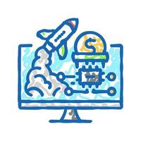 tech startup enthusiast icon doodle illustration vector