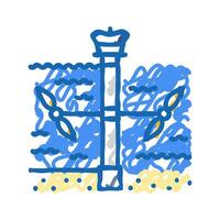 current generator tidal power icon doodle illustration vector