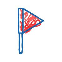 flag red pointer map location icon doodle illustration vector
