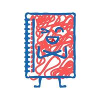notebook stationery character icon doodle illustration vector