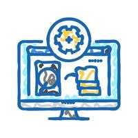 data recovery repair computer icon doodle illustration vector