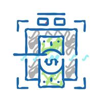 verification of banknotes for authenticity icon doodle illustration vector