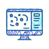 strategy on computer screen icon doodle illustration vector