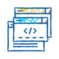 code windows icon doodle illustration vector