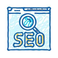 seo search engine optimization icon doodle illustration vector