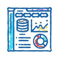 database dashboard icon doodle illustration vector