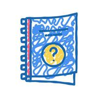 manual book or notebook icon doodle illustration vector