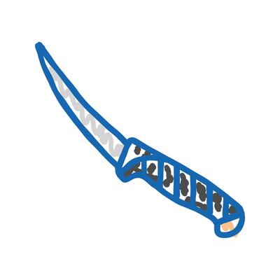 butcher meat knife icon doodle illustration